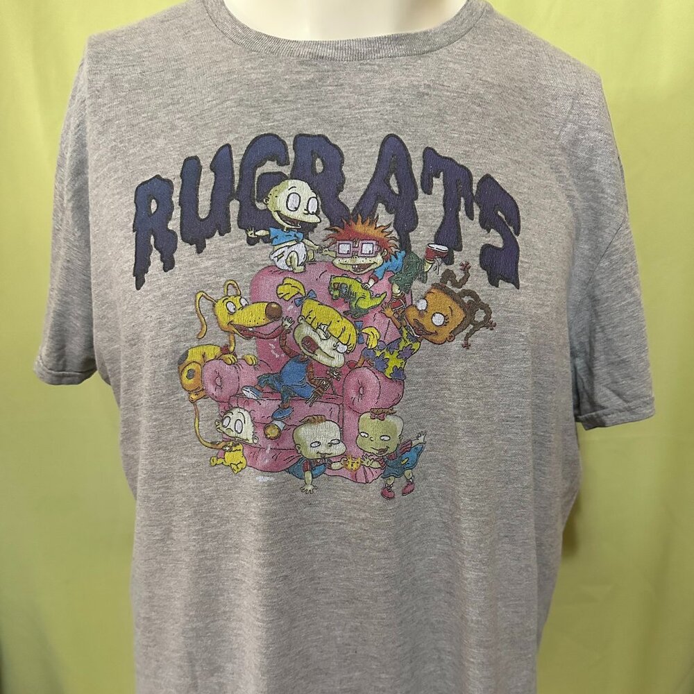 Rugrats Men's Gray T Shirt Size Large Cotton Nickelodeon